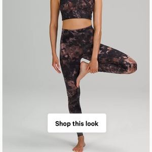 Lululemon legging in Diamond Dye Graphite and Pink.